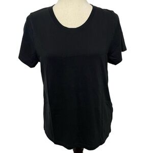 J. Crew Essential Tee Fitted Short Sleeve T-Shirt Cotton Black Women’s L